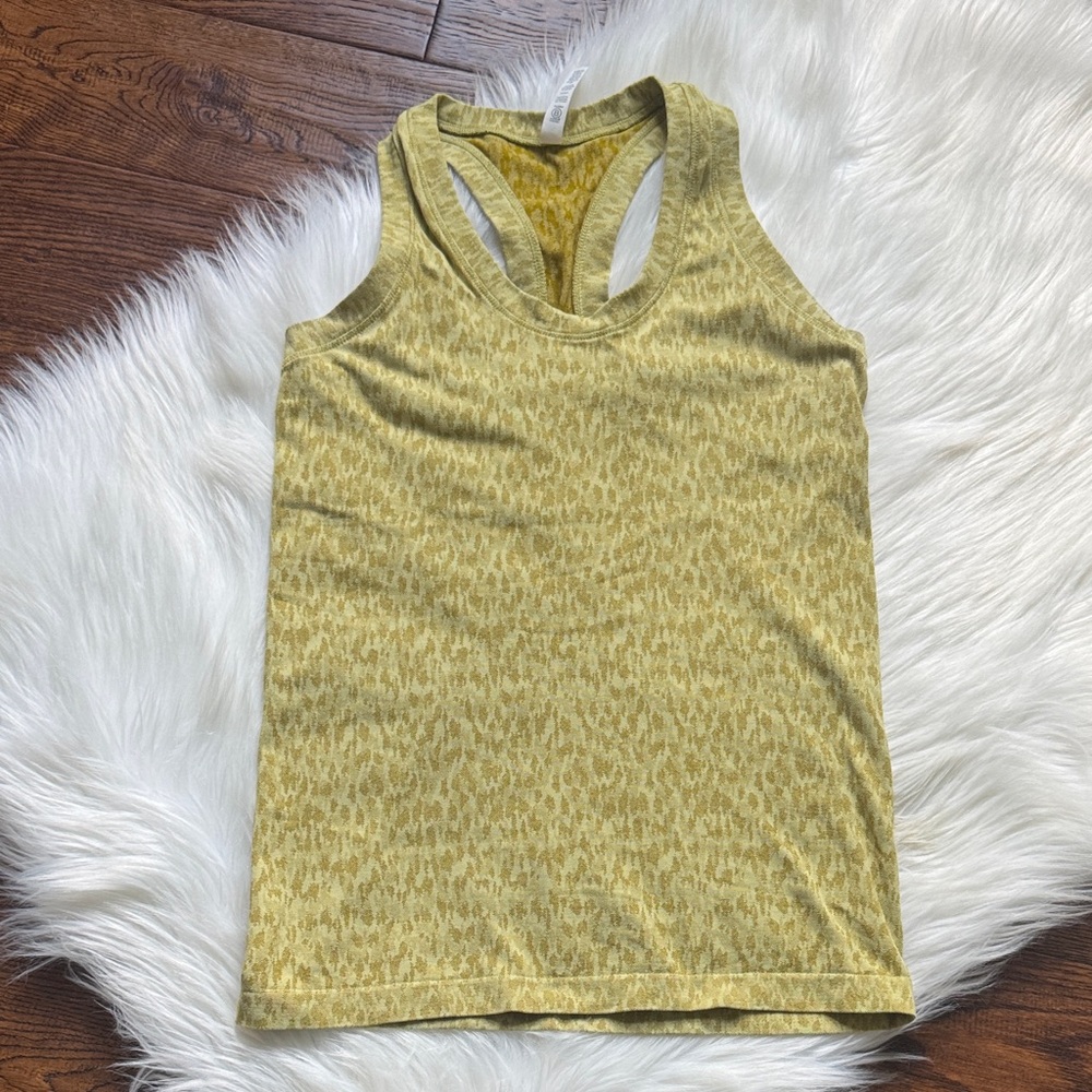 Athleta Yellow Patterned Women's Tank Top